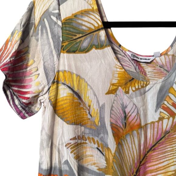 Vintage Jams World Hattie tropical print classic spun rayon dress M - Picture 3 of 8